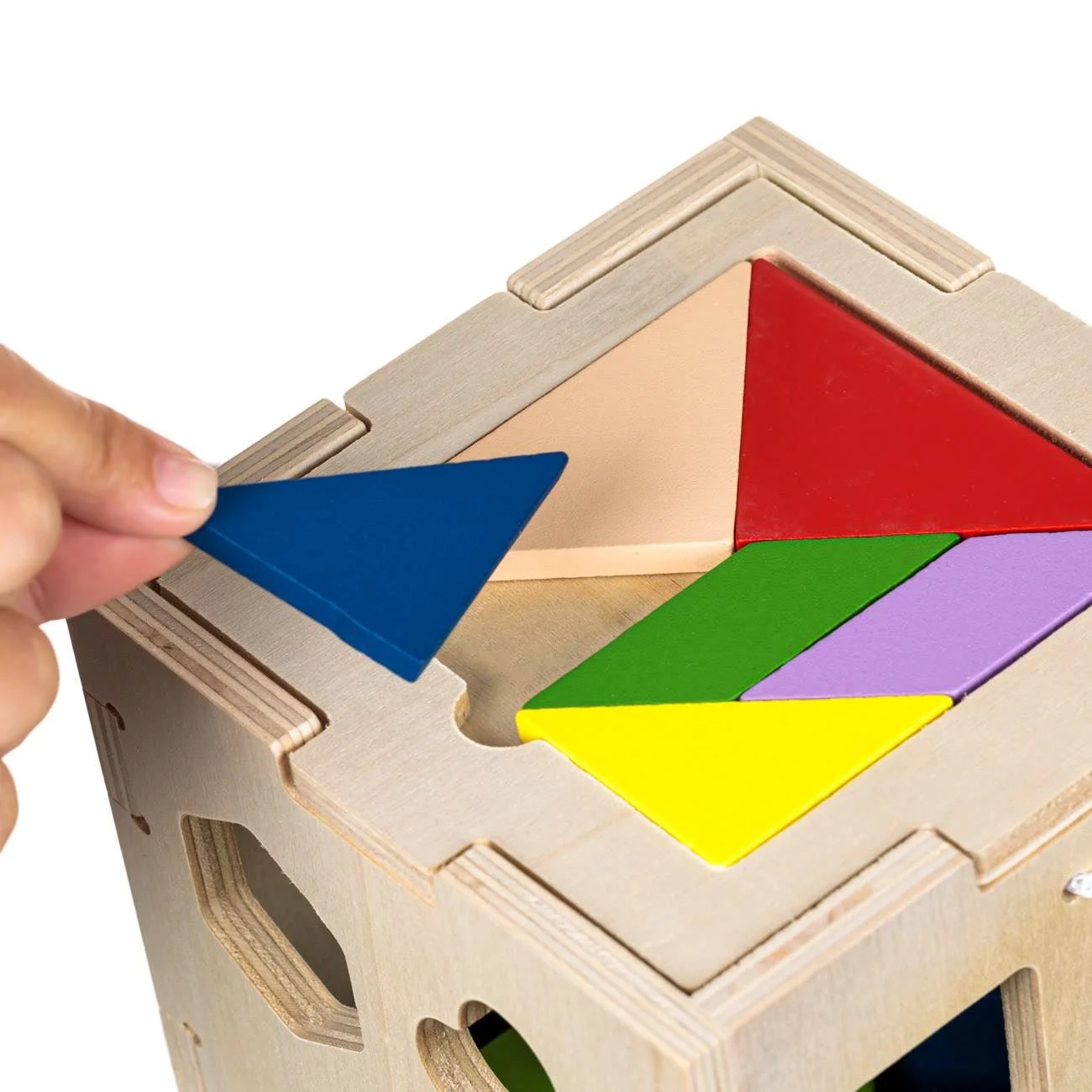 Jucarie Sortator din Lemn pentru Bebelusi 14x14x14cm - poza 3