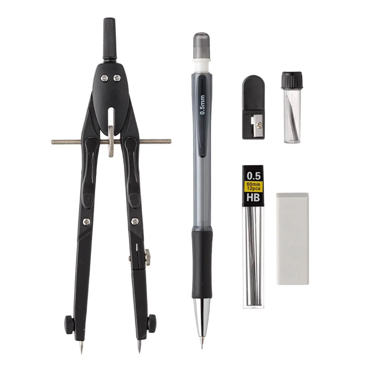 Set Compas cu Rotita Metalic & Creion Mecanic - 6 Piese - poza 2