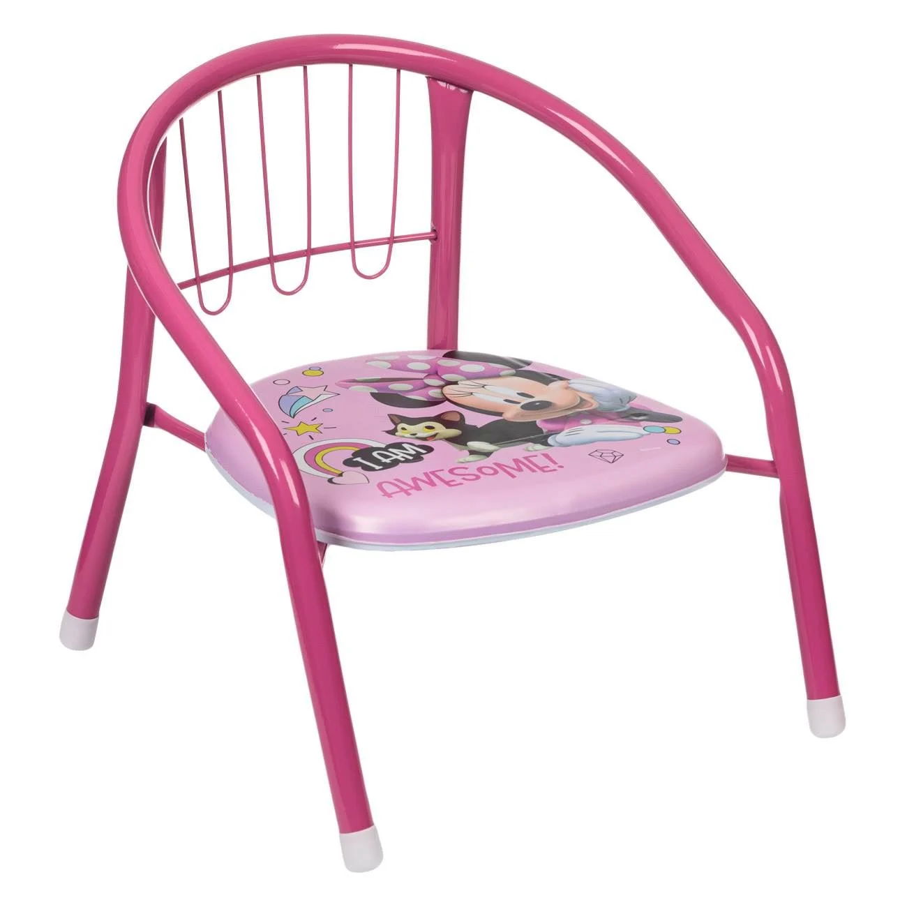 Scaun Metalic cu Model Minnie Mouse Roz pentru Copii 36x35x36cm