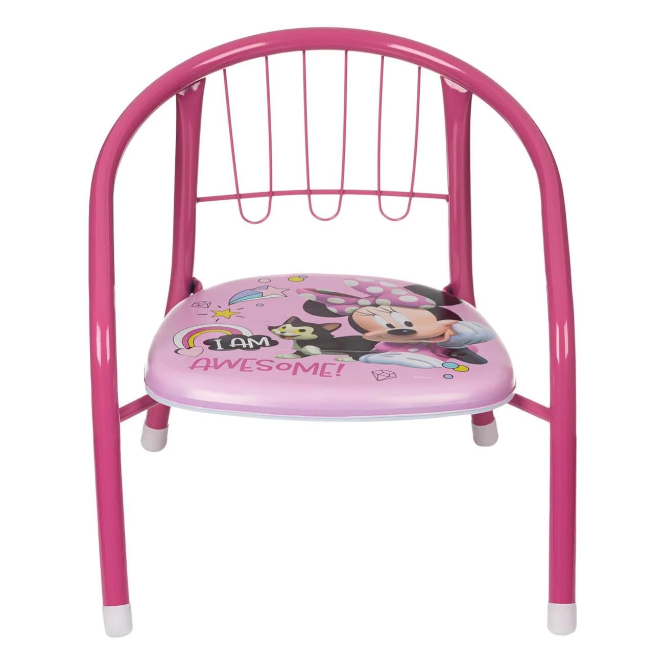Scaun Metalic cu Model Minnie Mouse Roz pentru Copii 36x35x36cm - poza 3