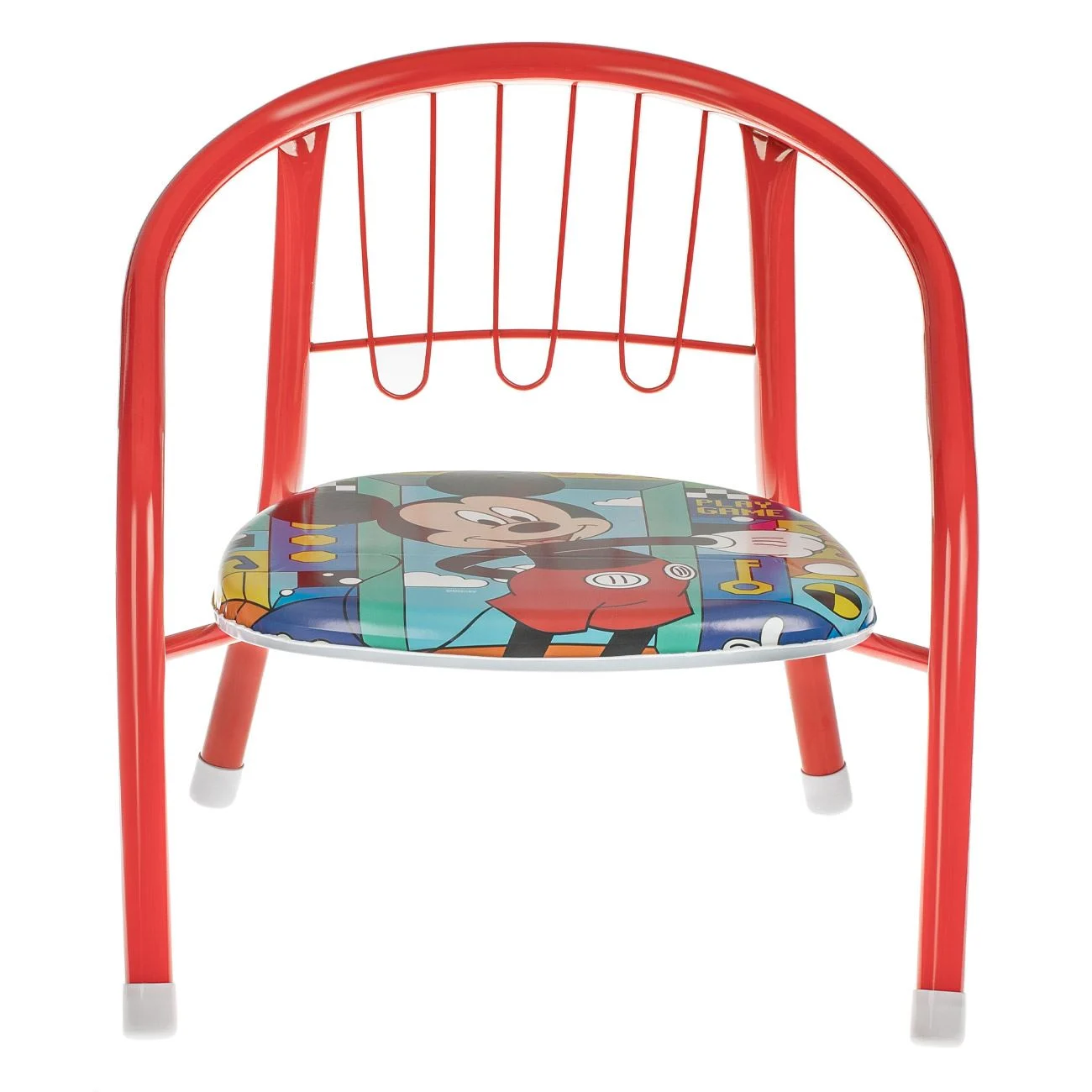 Scaun Metalic Rosu cu Model Mickey Mouse pentru Copii 36x35x36cm - poza 2