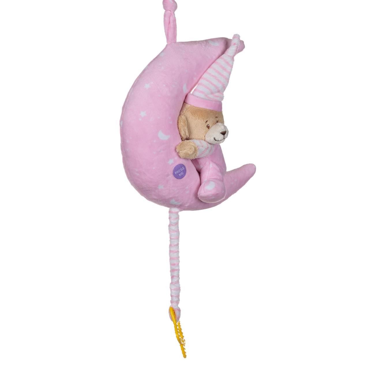 Carusel Muzical pentru Patut Bebe Ursulet Roz cu Lumina 24cm - poza 8
