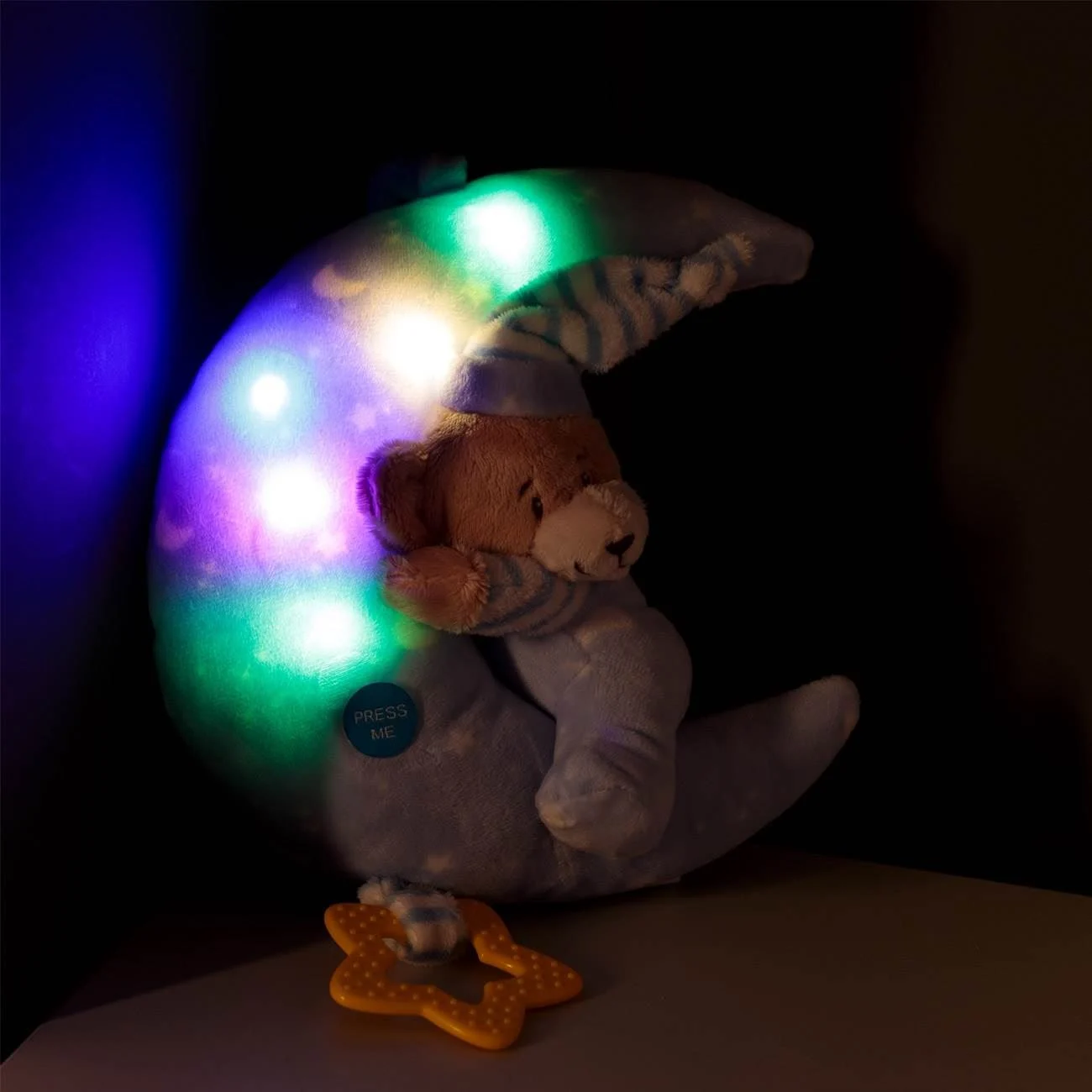 Carusel Muzical pentru Patut Luna Ursulet Bleu cu Lumina 24cm - poza 4