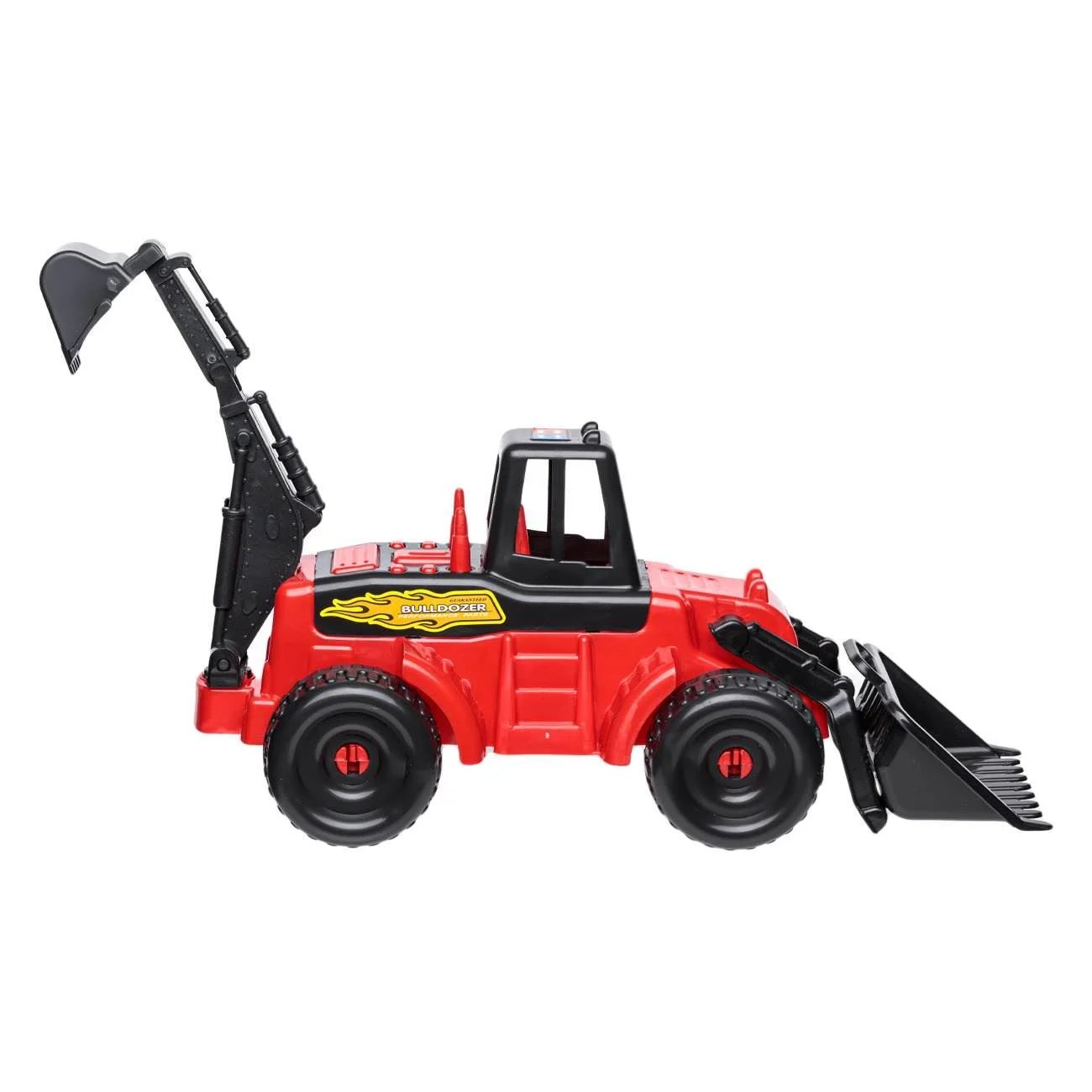 Vehicul de Santier Buldozer cu Brat Mare Rosu Negru 54cm - poza 2