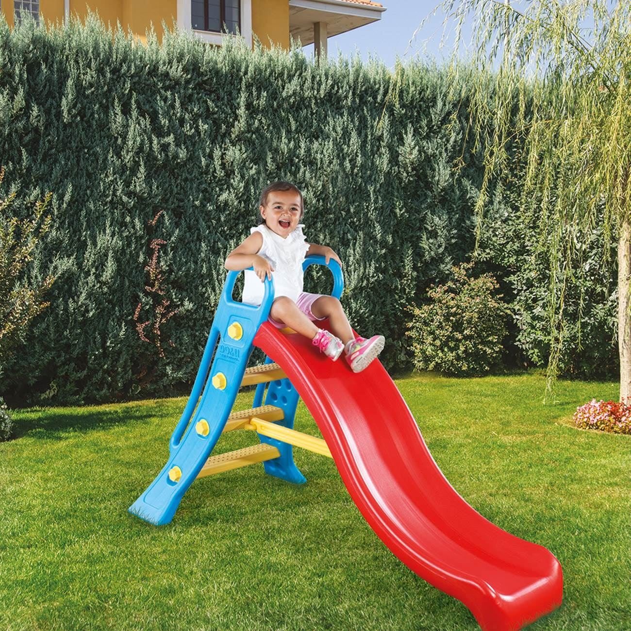 Tobogan din Plastic Colorat cu Gaura pentru Furtun de Apa 165x77x104cm - poza 2