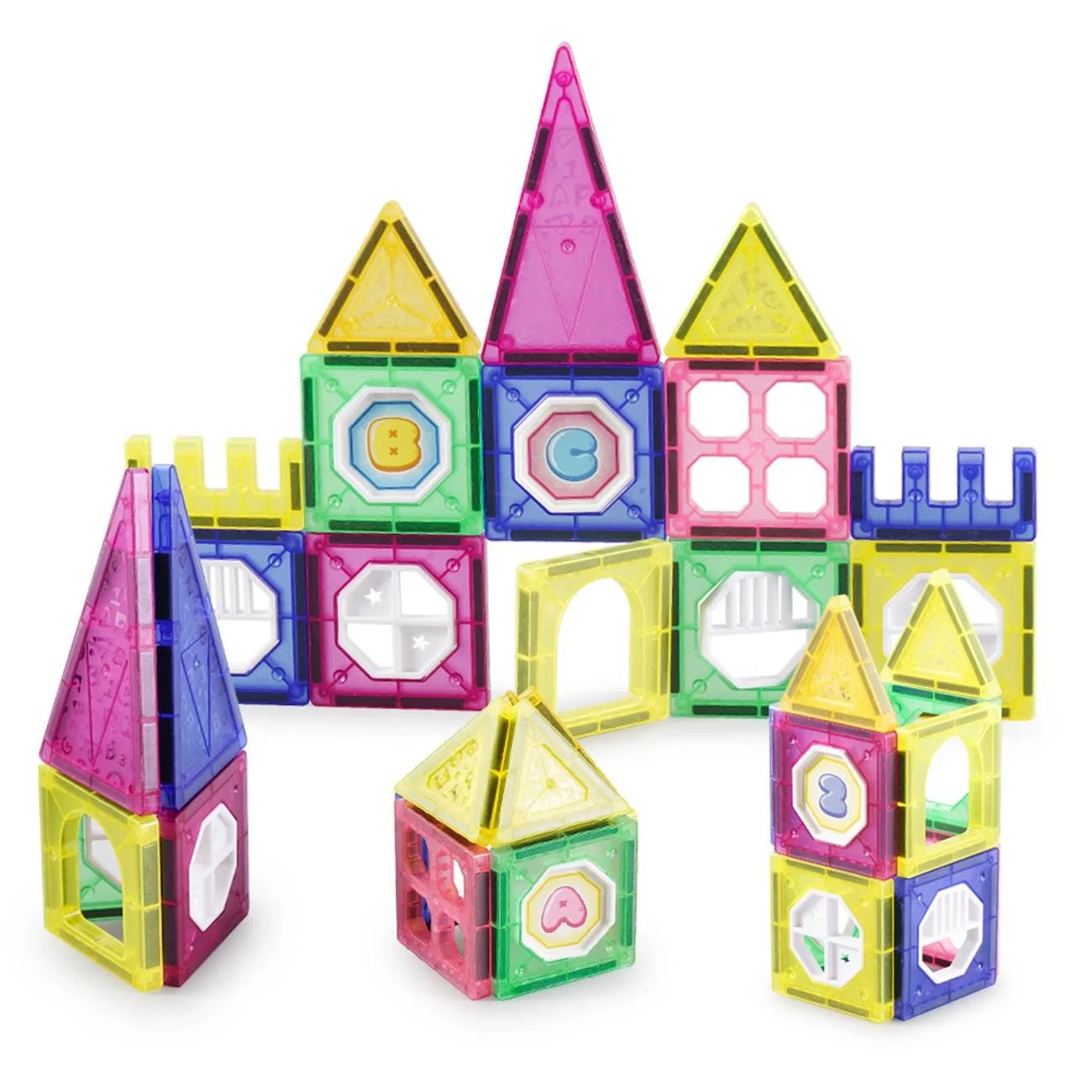 Set Cuburi Magnetice Colorate - 34 de piese