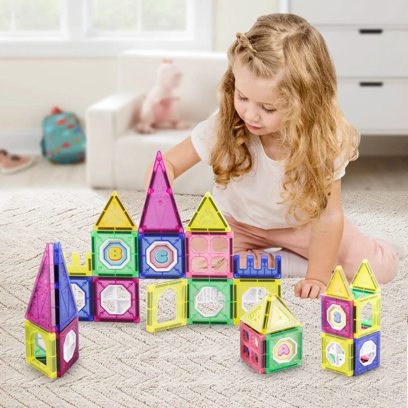Set Cuburi Magnetice Colorate - 34 de piese - poza 3