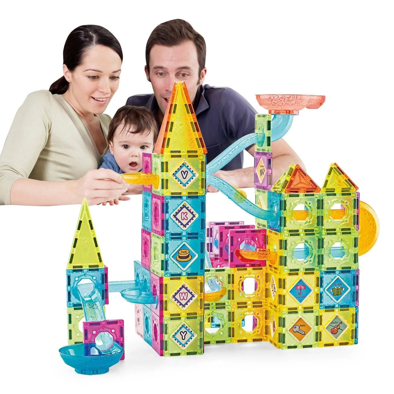 Set Cuburi Magnetice Colorate - 139 de piese - poza 3