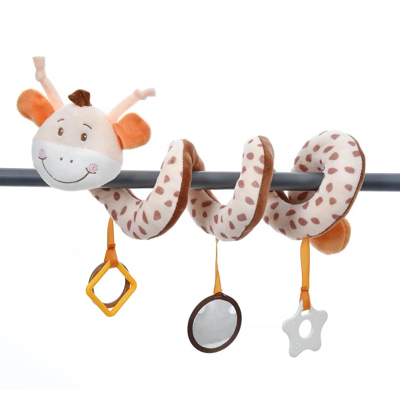 Jucarie Spiralata pentru Patut Bebe Girafa cu Dentitie 30cm