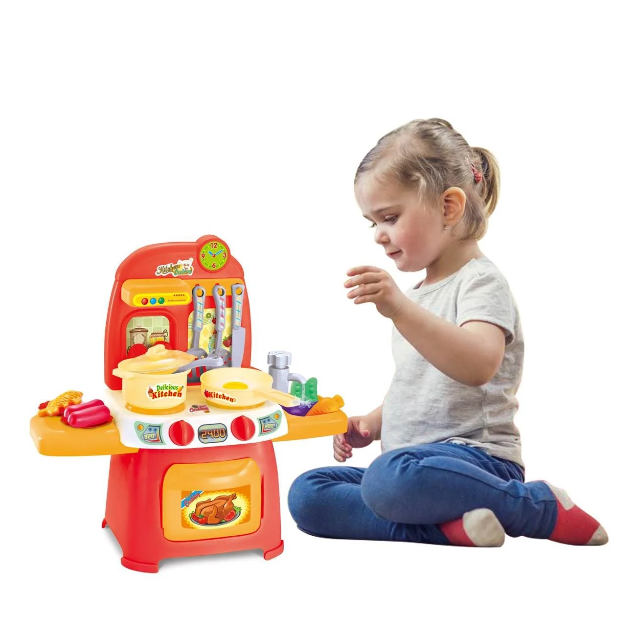 Bucatarie Mini cu Accesorii Lumini & Sunet pentru Copii - 26buc - poza 2