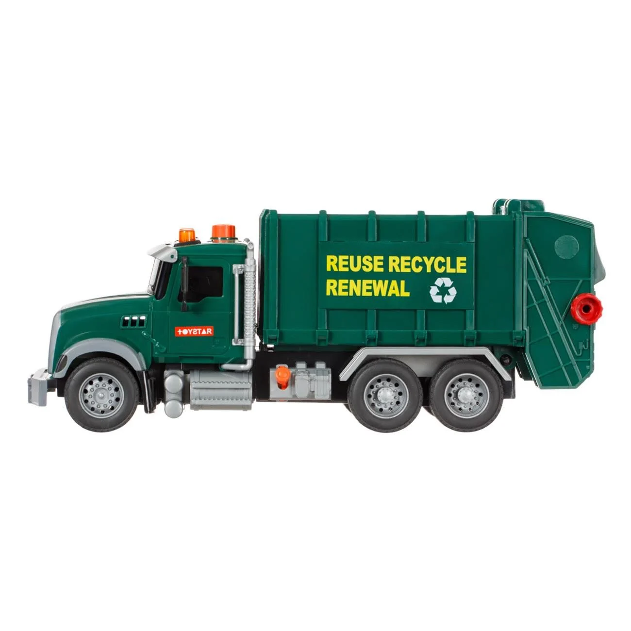 Camion Gunier Jucarie Verde cu 3 Pubele Lumina & Sunet - poza 2