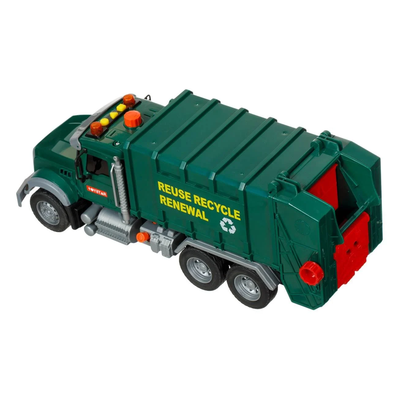 Camion Gunier Jucarie Verde cu 3 Pubele Lumina & Sunet - poza 3