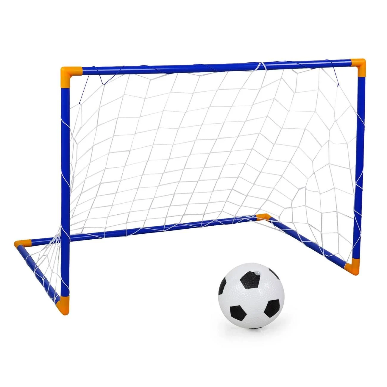 Poarta de Fotbal din Plastic Albastra cu Minge & Pompa 105x76x69cm