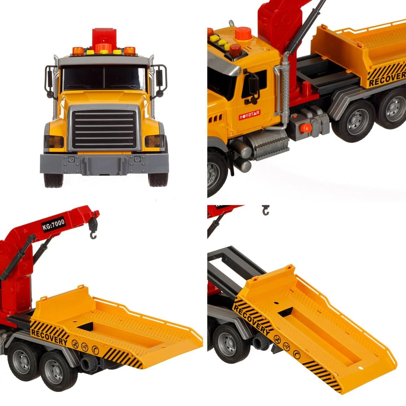 Camion Platforma Macara cu Masina Lumina & Sunet - poza 4
