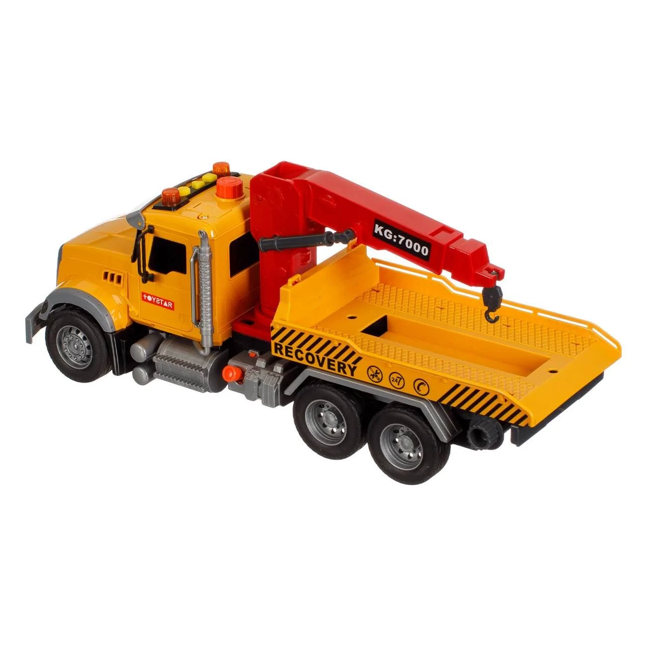 Camion Platforma Macara cu Masina Lumina & Sunet - poza 6