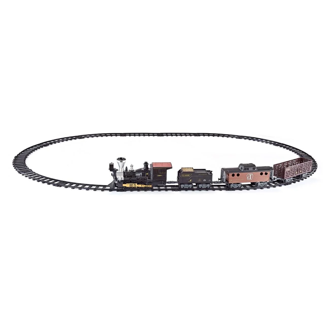 Trenulet Electric Western cu 3 Vagoane Locomotiva Sunet & Lumini
