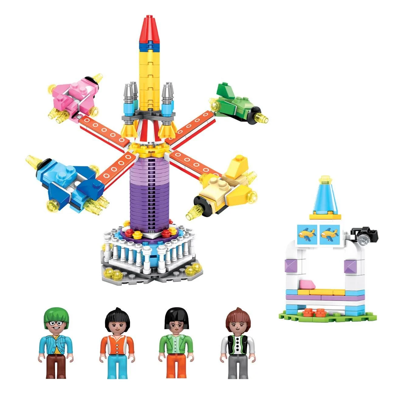 Cuburi de Constructie Luna Park cu 4 Figurine (338 piese)