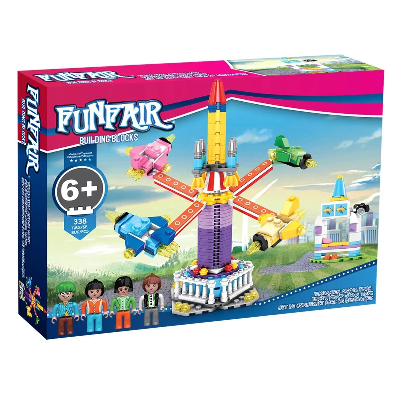 Cuburi de Constructie Luna Park cu 4 Figurine (338 piese) - poza 2