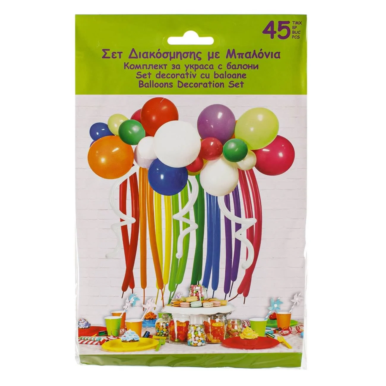 Set Decorativ de Petrecere cu Baloane Colorate & de Modelat - 45buc - poza 2