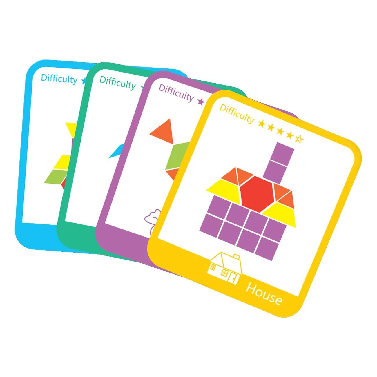 Joc de Societate Tangram din Lemn Colorat