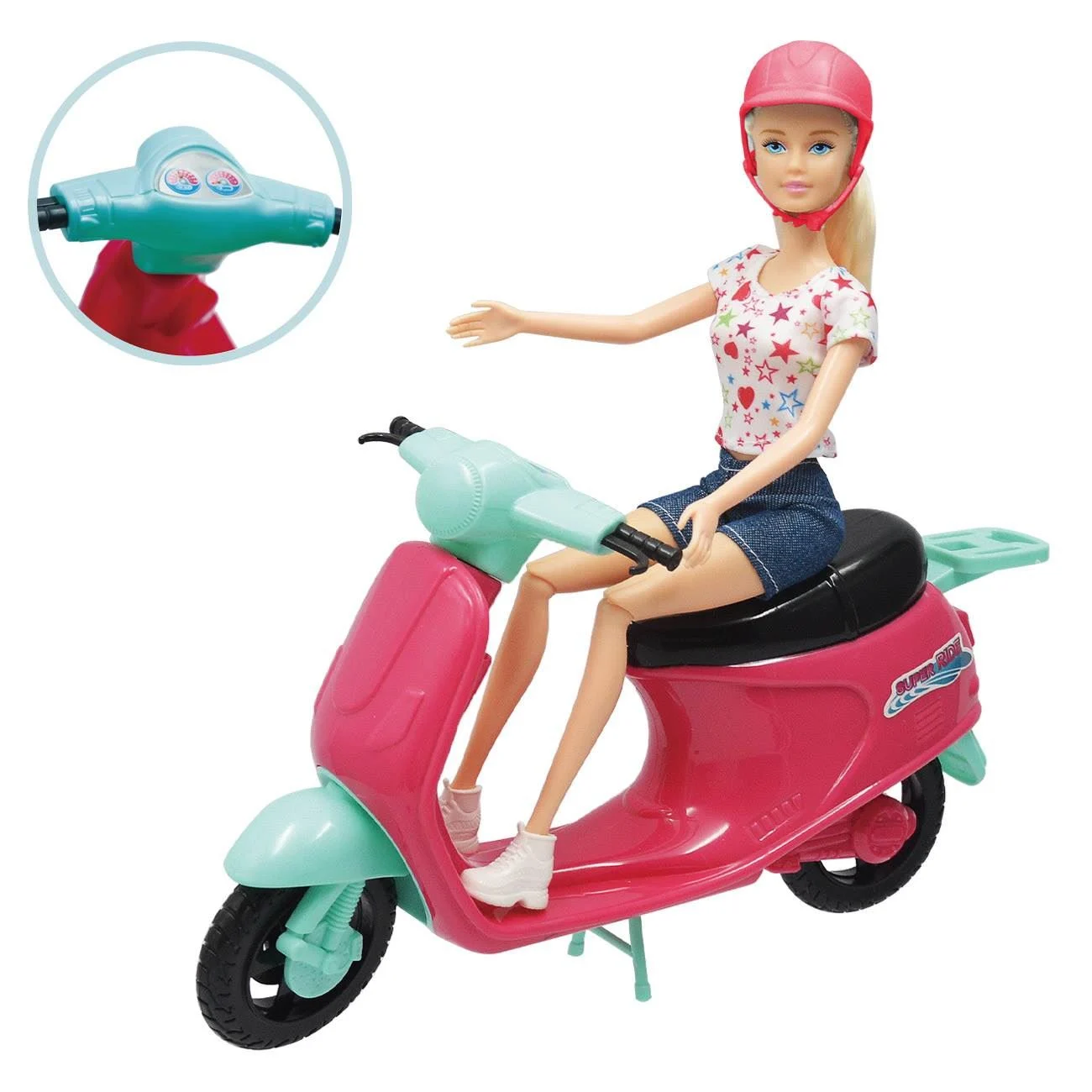 Jucarie Vespa cu Papusa & Geanta