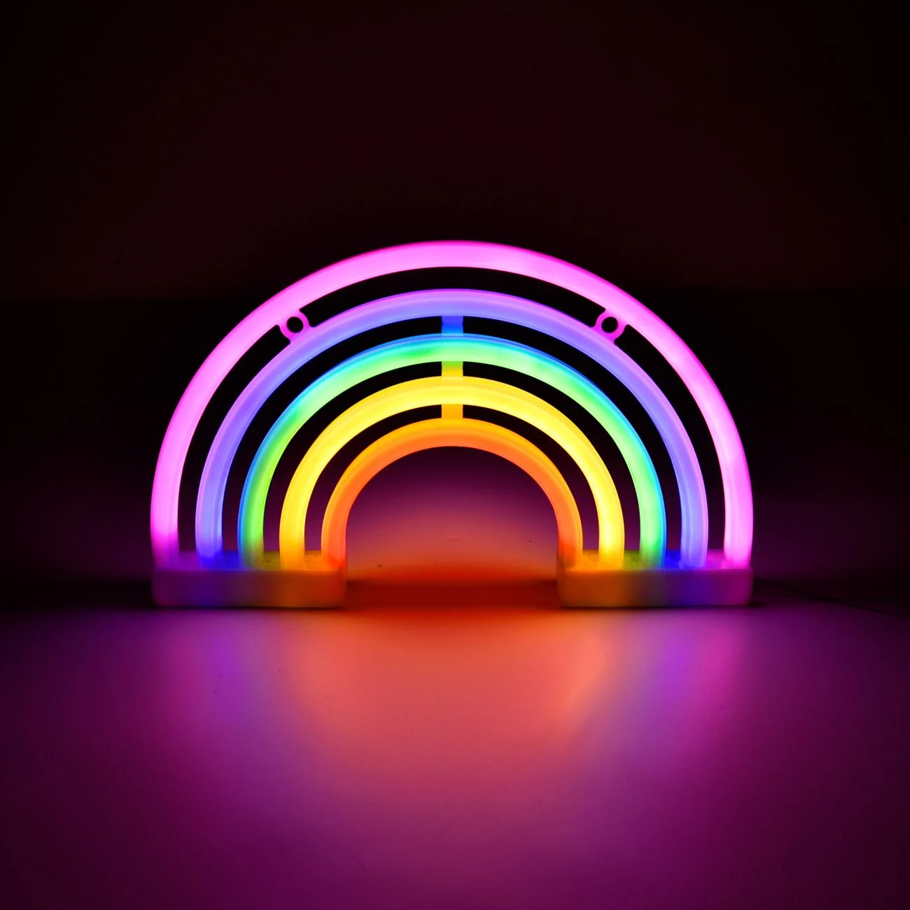 Lampa LED Neon Curcubeu Colorat cu USB 30x18cm