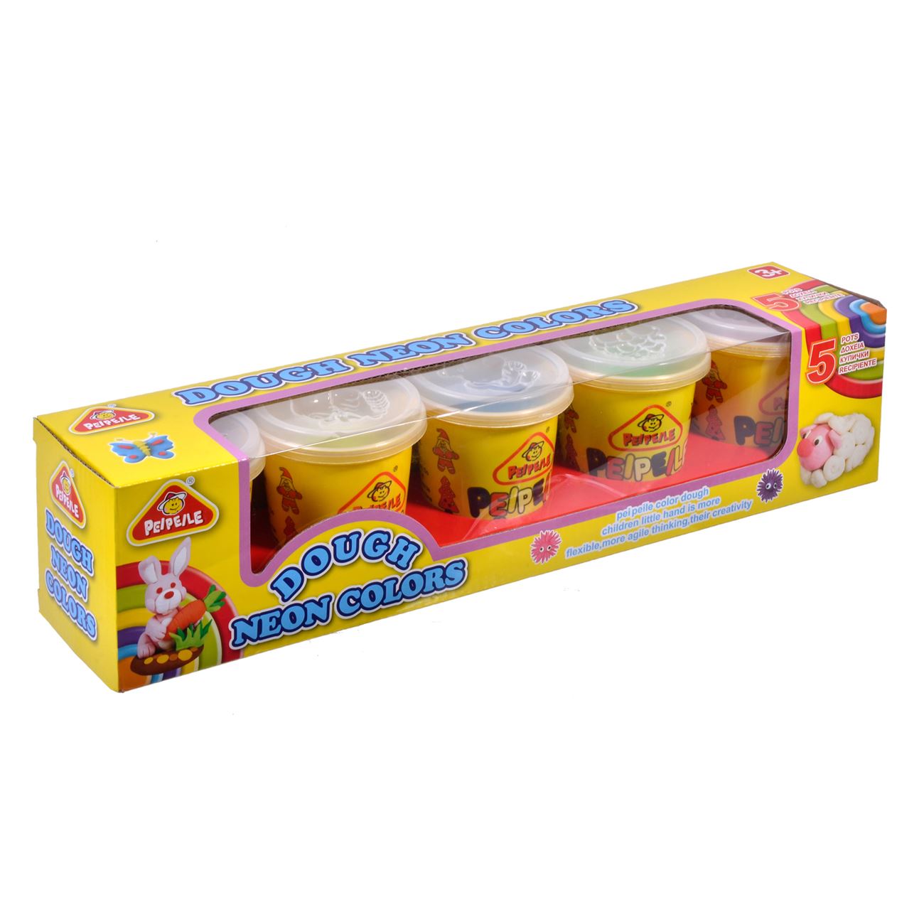Set Plastilina Neon in Pahar DOH 5x140g
