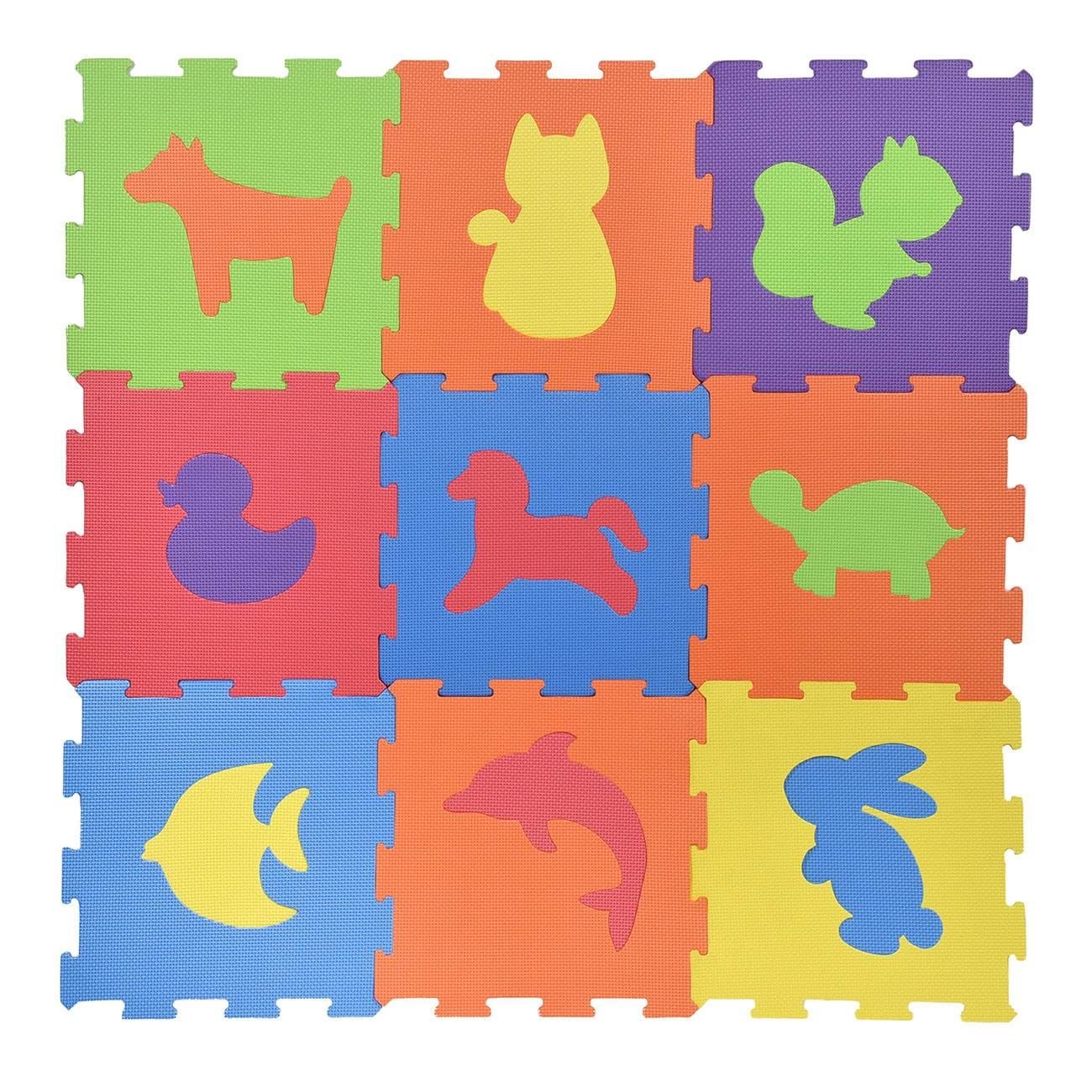 Covor Puzzle Animale pentru Copii 31.5x31.5cm (9 Piese)