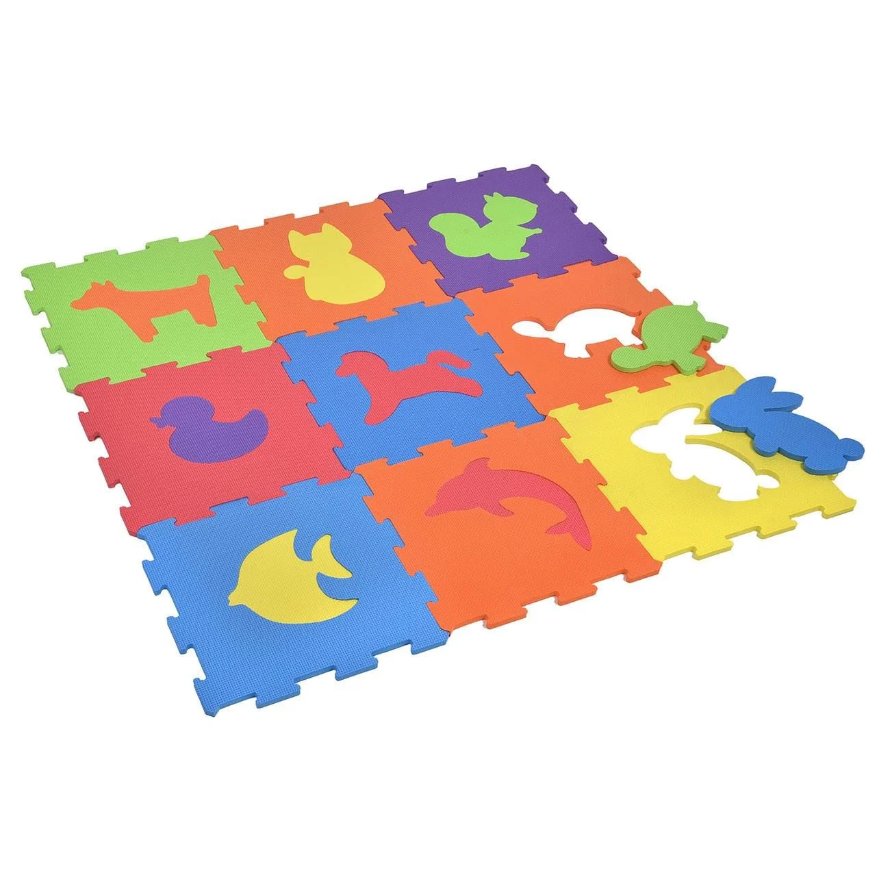 Covor Puzzle Animale pentru Copii 31.5x31.5cm (9 Piese) - poza 3