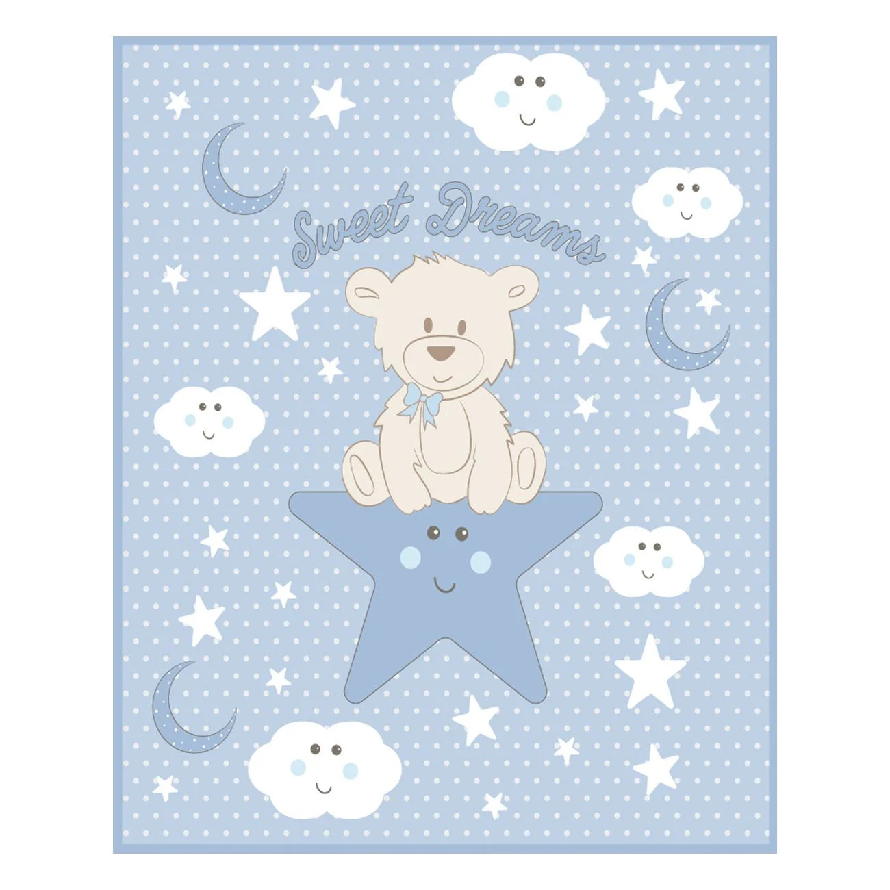 Patura Bebe Catifelata Ciel Ursuleti 90x80cm - poza 4