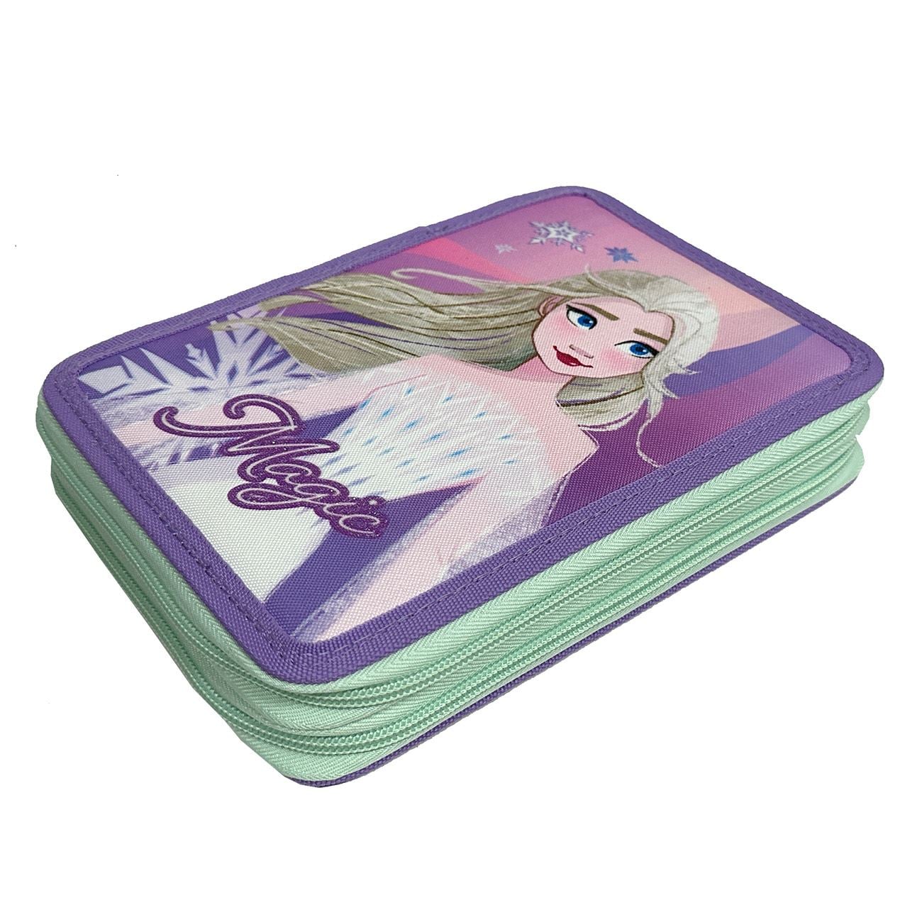 Penar Echipat Dublu Roz/Lila Verde Frozen Elsa "Magic" Glitter 15.5x21x4.5cm - poza 3