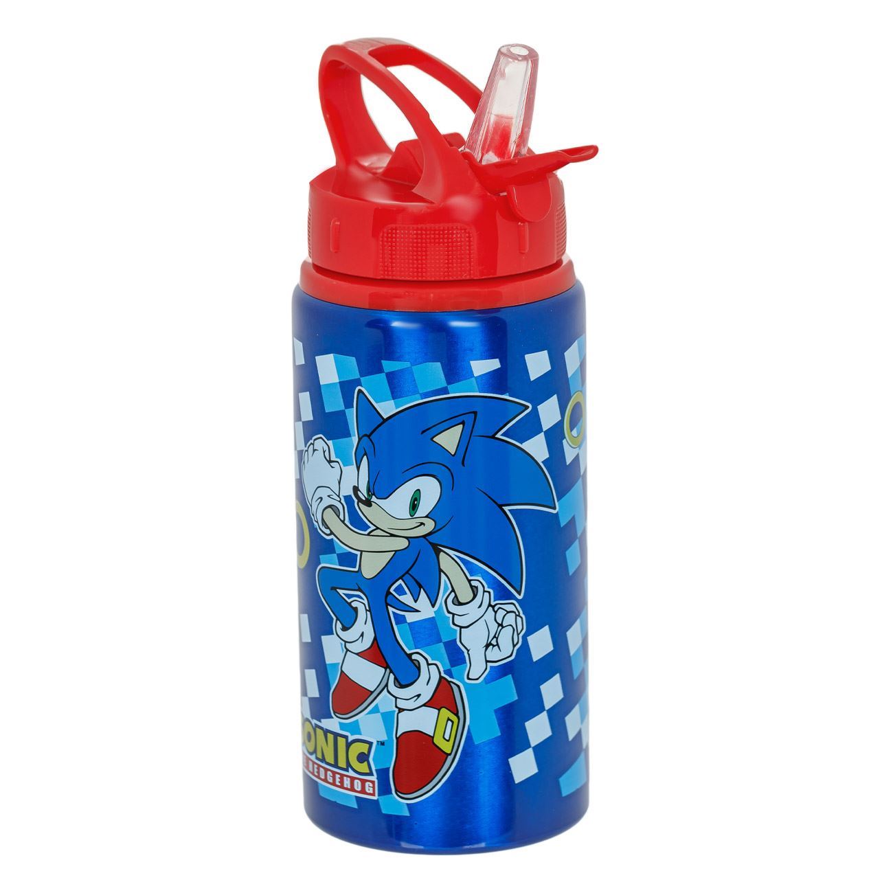 Sticla Apa Flip Top Sonic Albastra din Aluminiu pentru Copii 500ml - poza 2