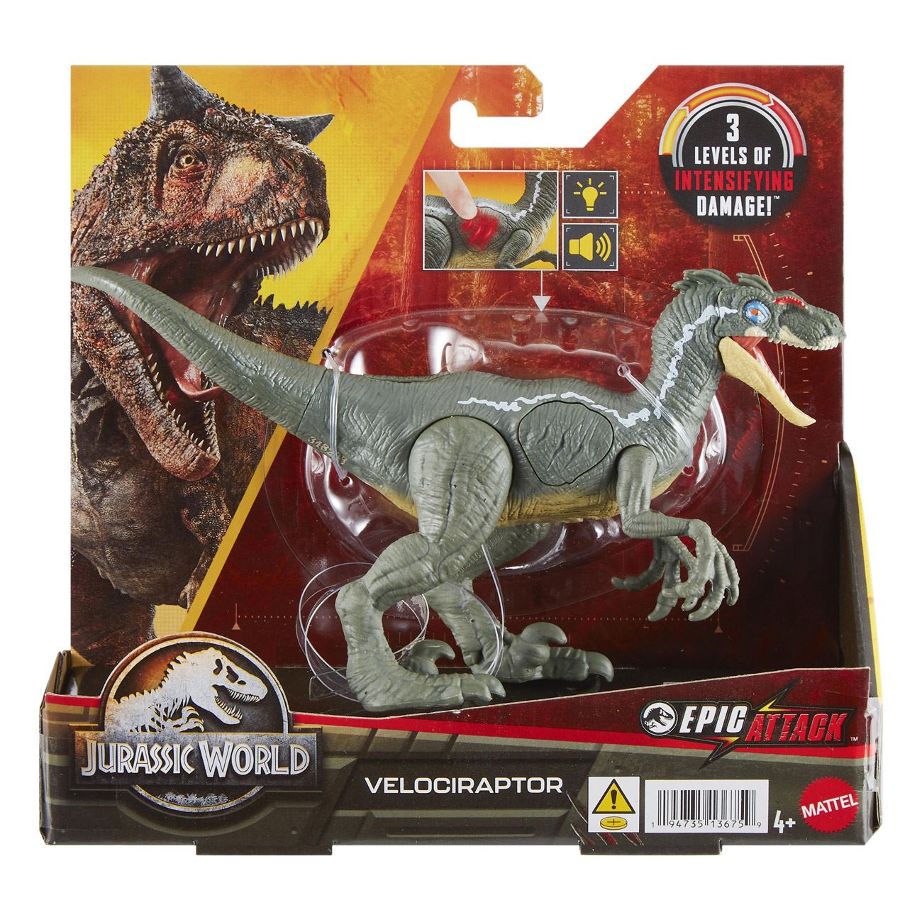 Jurassic Attack Velociraptor - Mattel - poza 2
