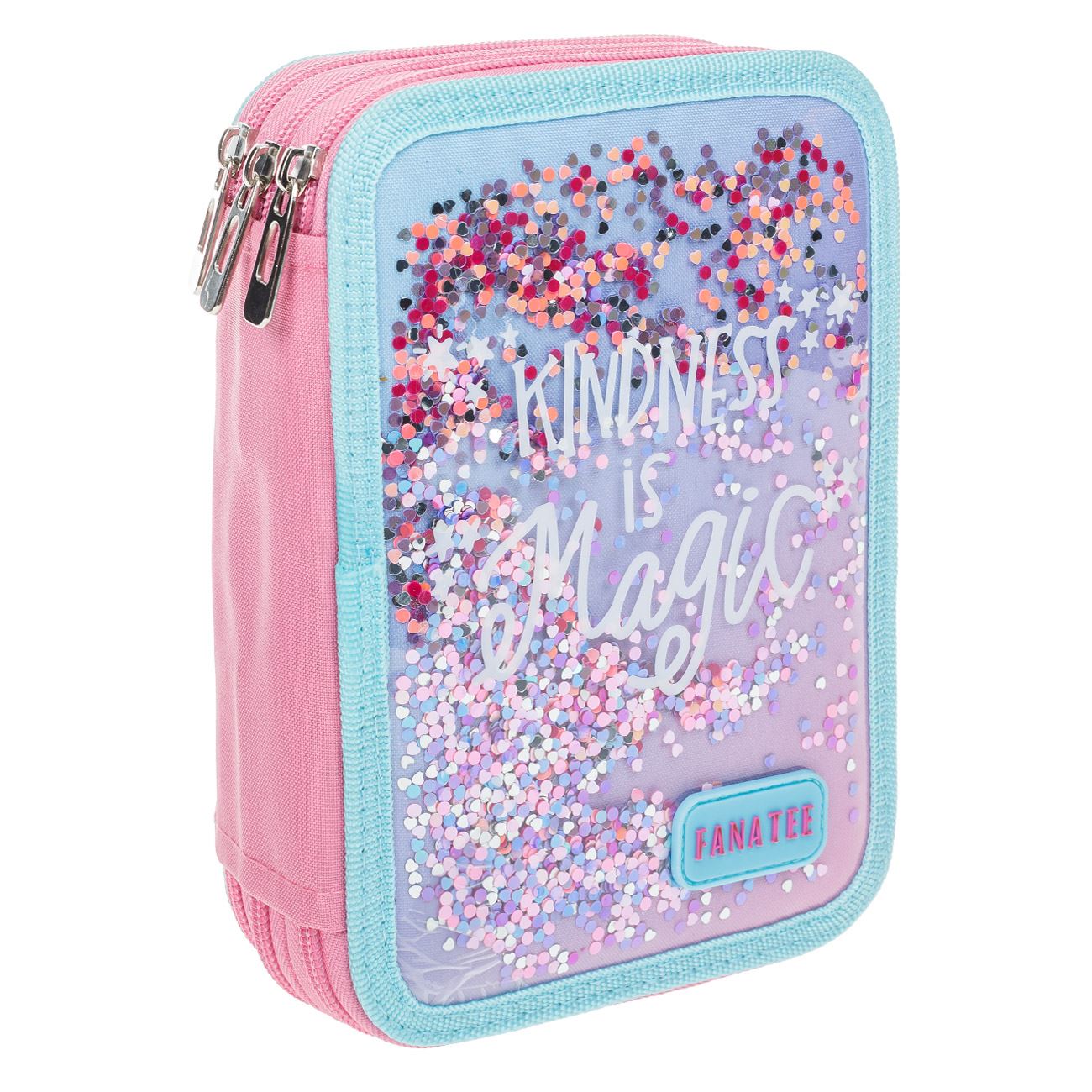 Penar Echipat Triplu Roz Confeti "Kindness is Magic" 15x6x21cm - Fanatee - poza 3