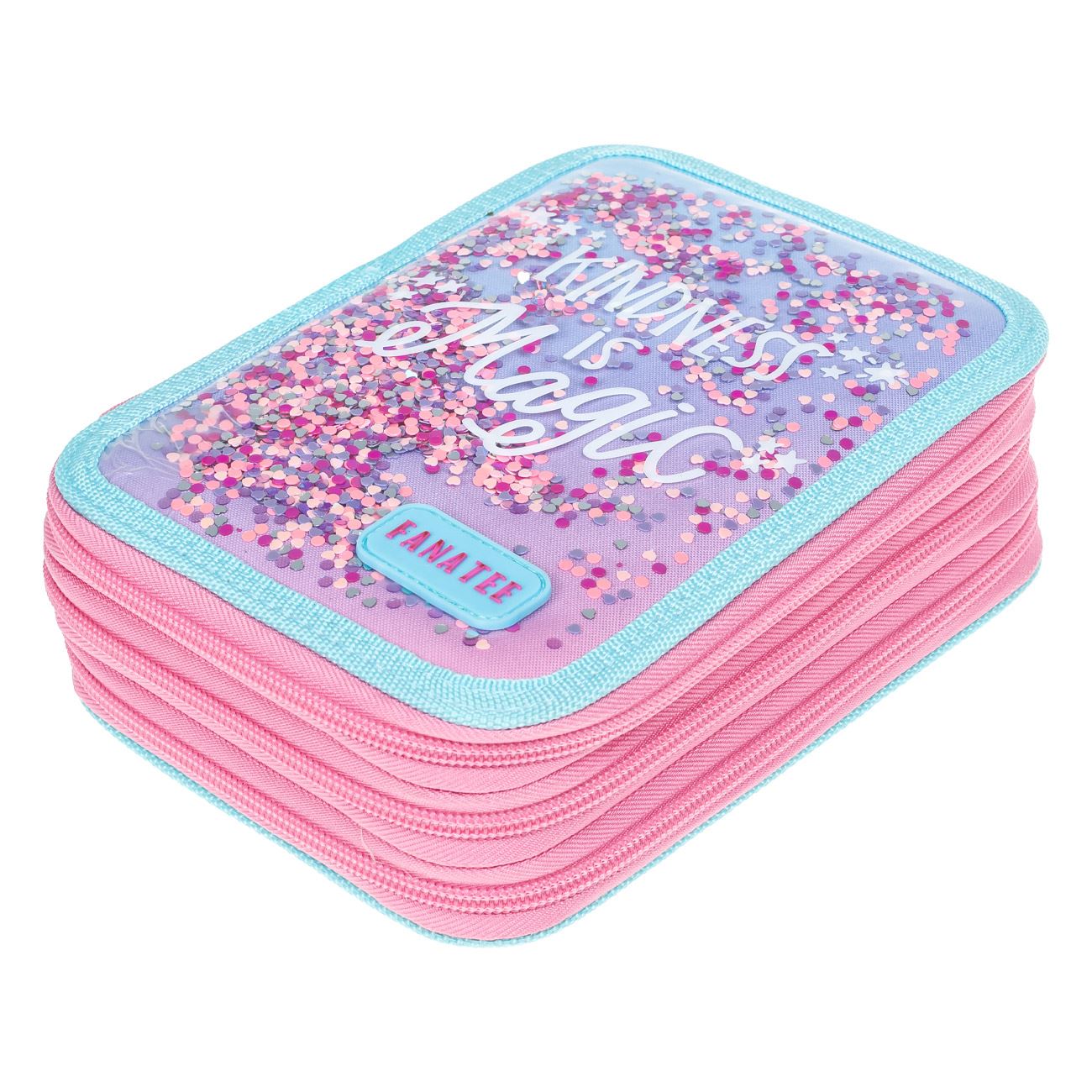 Penar Echipat Triplu Roz Confeti "Kindness is Magic" 15x6x21cm - Fanatee - poza 4