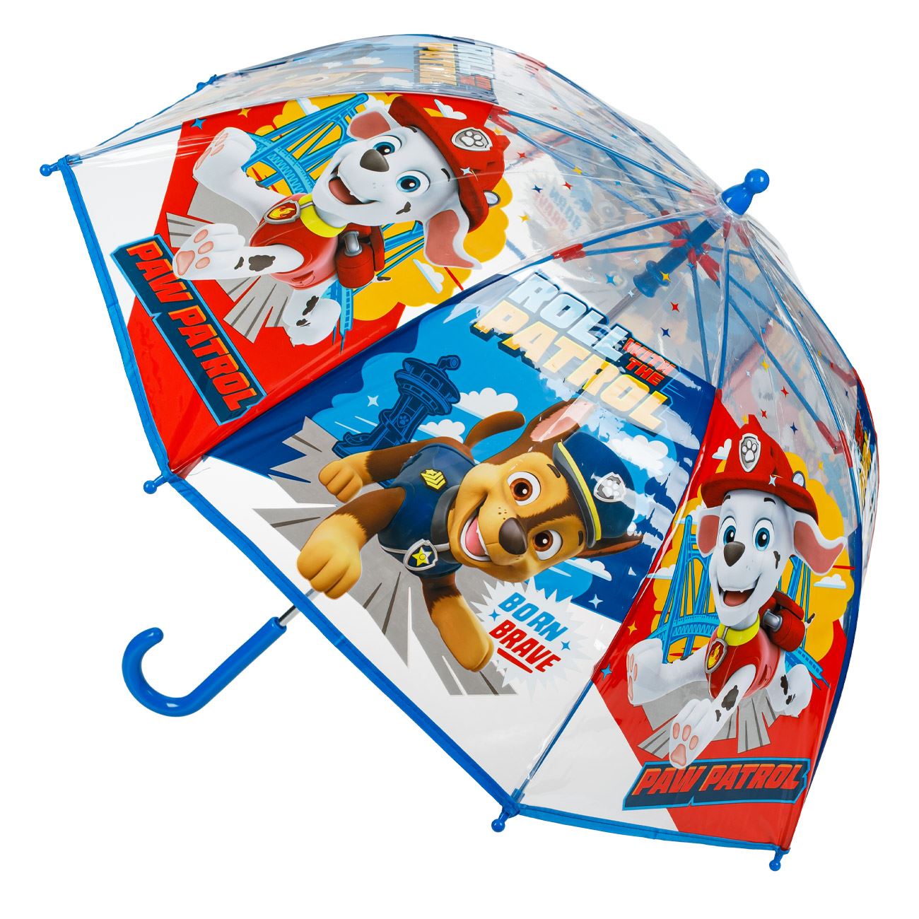 Umbrela de Ploaie Baston Transparenta Manuala Paw Patrol pentru Copii 64cm - poza 3