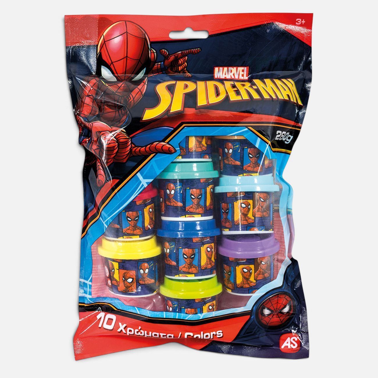 Plastilina DOH Disney Spiderman in Punga cu 10 Recipiente & Capac Forma 280g - AS - poza 3
