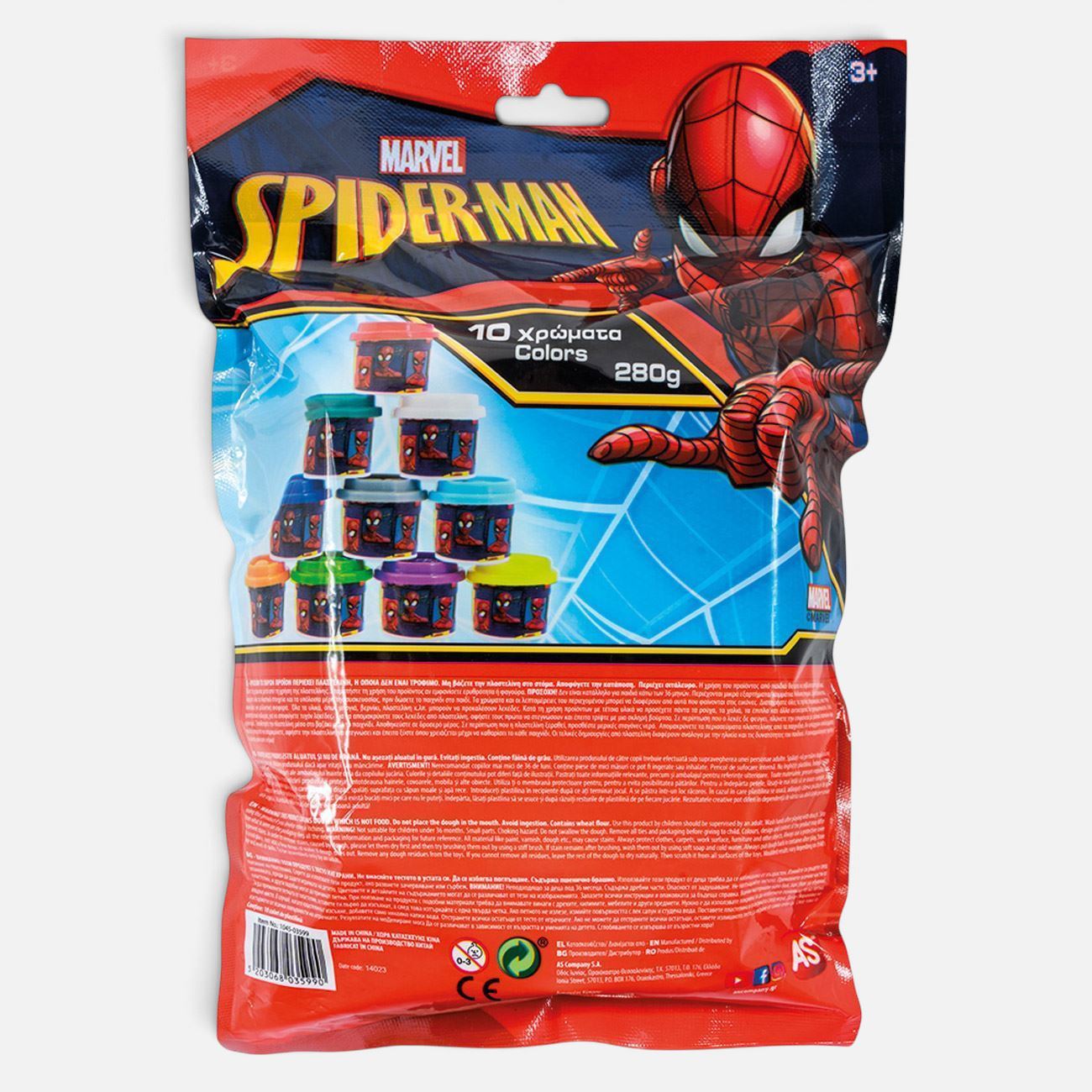 Plastilina DOH Disney Spiderman in Punga cu 10 Recipiente & Capac Forma 280g - AS - poza 4