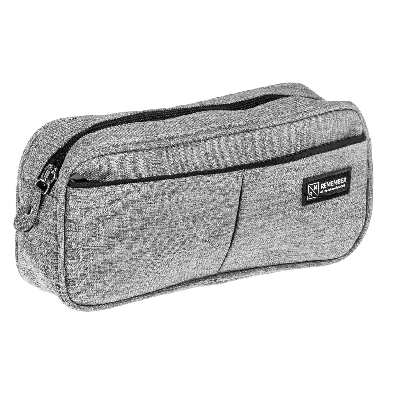 Penar Tub negru Gri cu 3 Fermoare 23x6x10cm