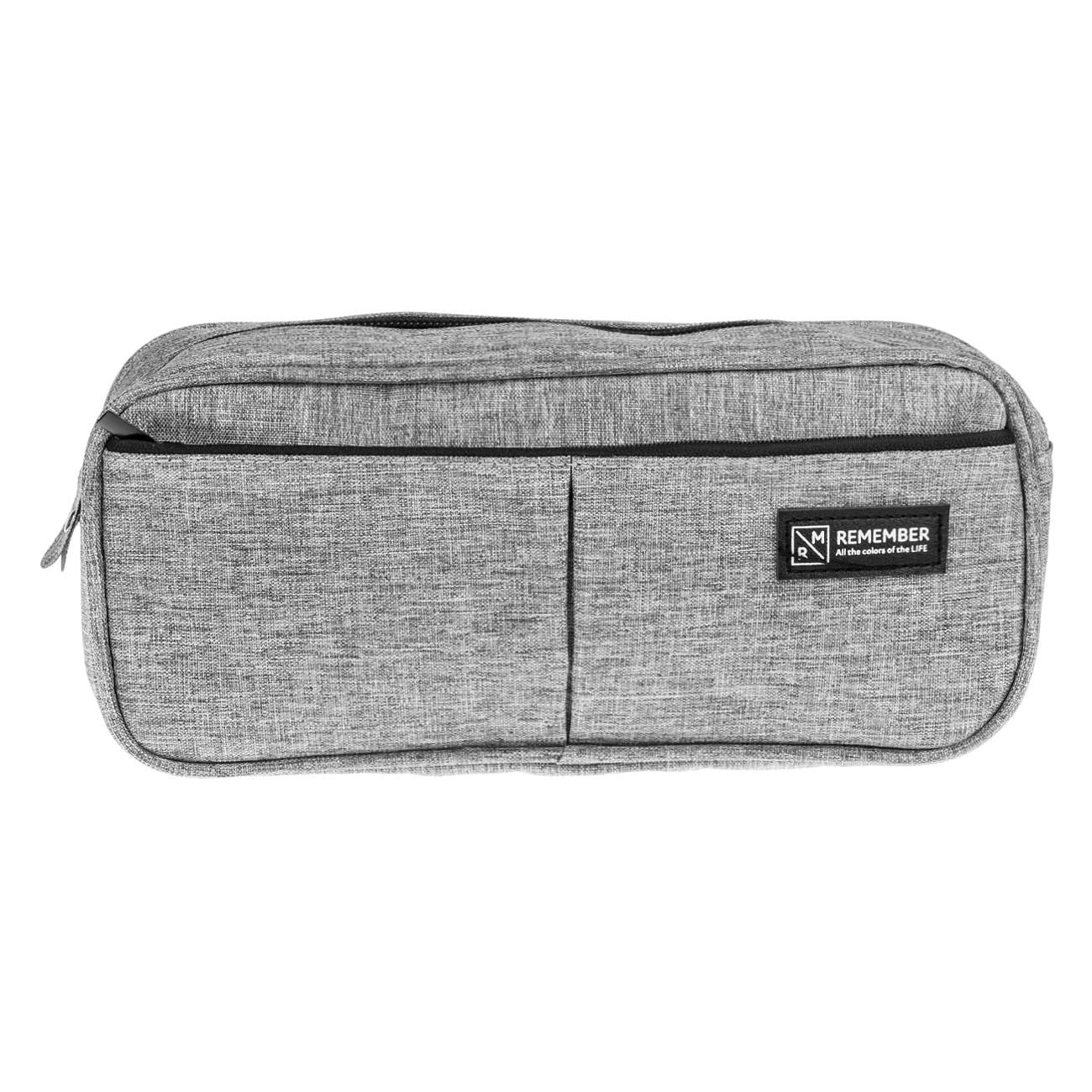 Penar Tub negru Gri cu 3 Fermoare 23x6x10cm - poza 2