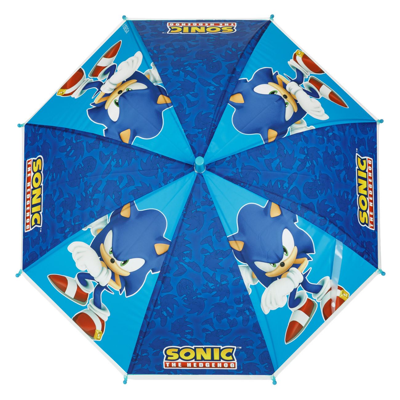 Umbrela de Ploaie Baston Automata Albastra Sonic pentru Copii 66cm