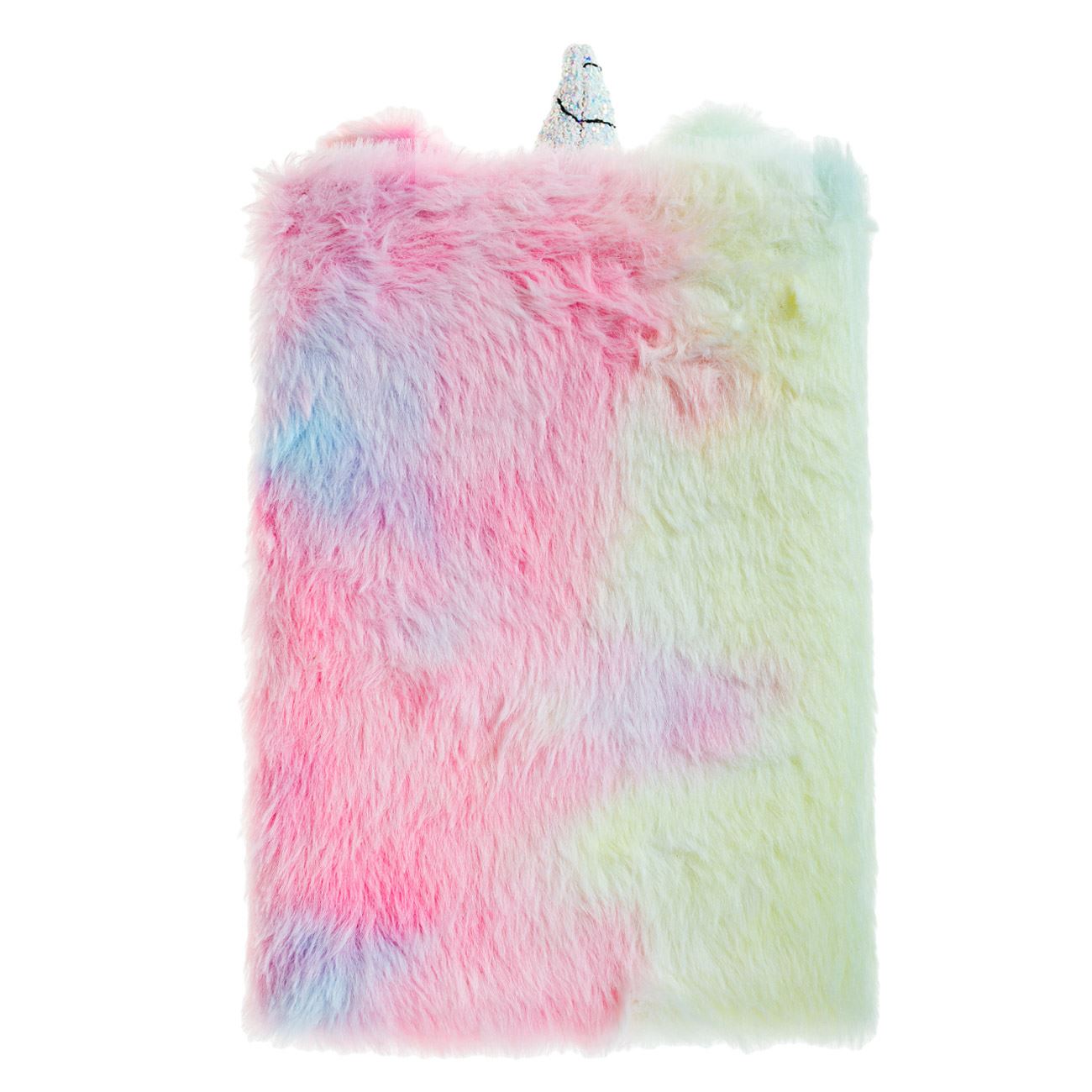 Carnetel Notite A5 Fancy Unicorn Roz Ombre cu Blana Artificiala & Corn cu Glitter Alb - 80file - poza 3