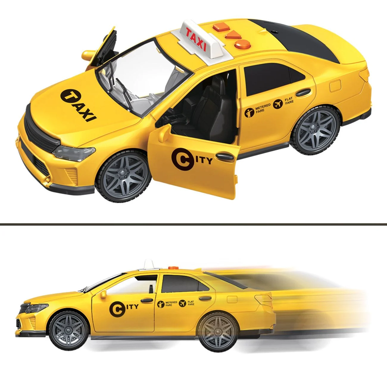 Masina Taxi Galbena cu Lumina & Sunet - poza 3