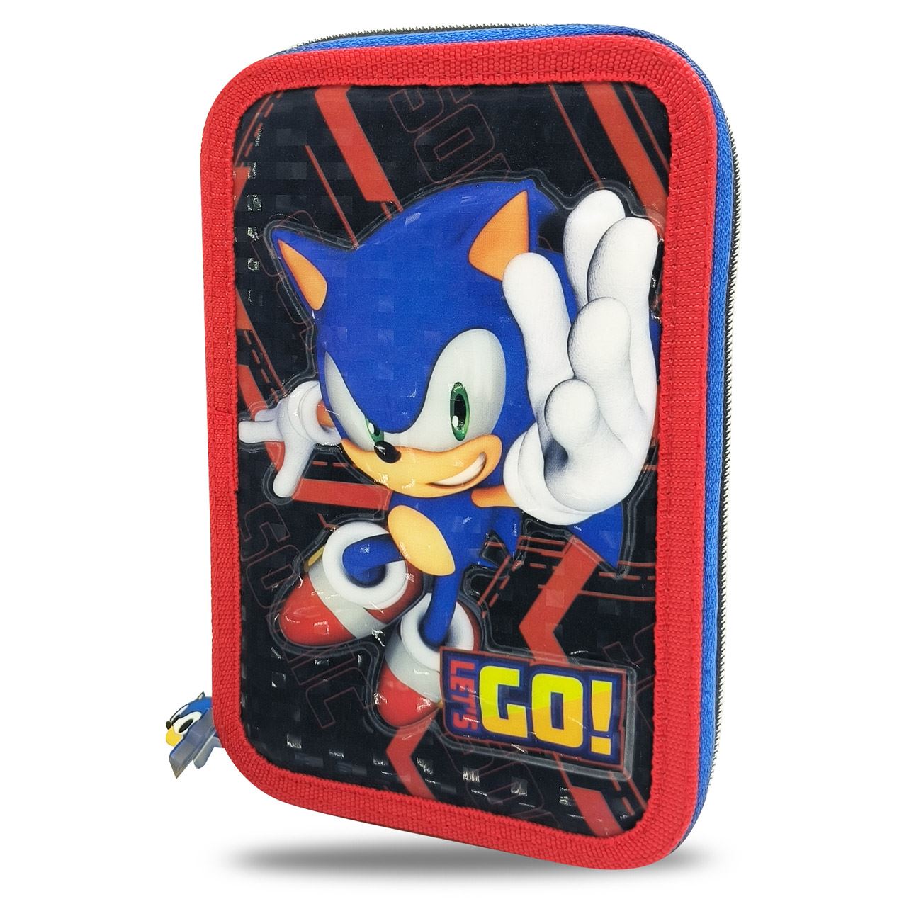 Penar Echipat Dublu Albastru Rosu Sonic 13.5x20x5cm