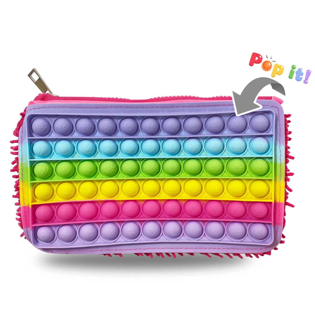 Penar Roz Fluffy Pop It Colorat 23x14cm