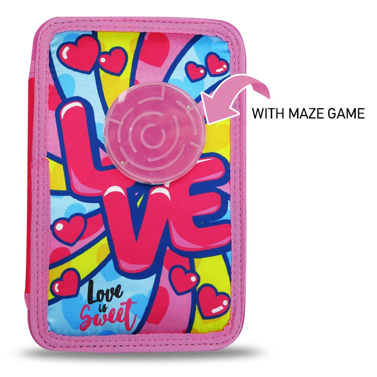 Penar Echipat Dublu Roz Love cu Labirint 13.5x4x20cm