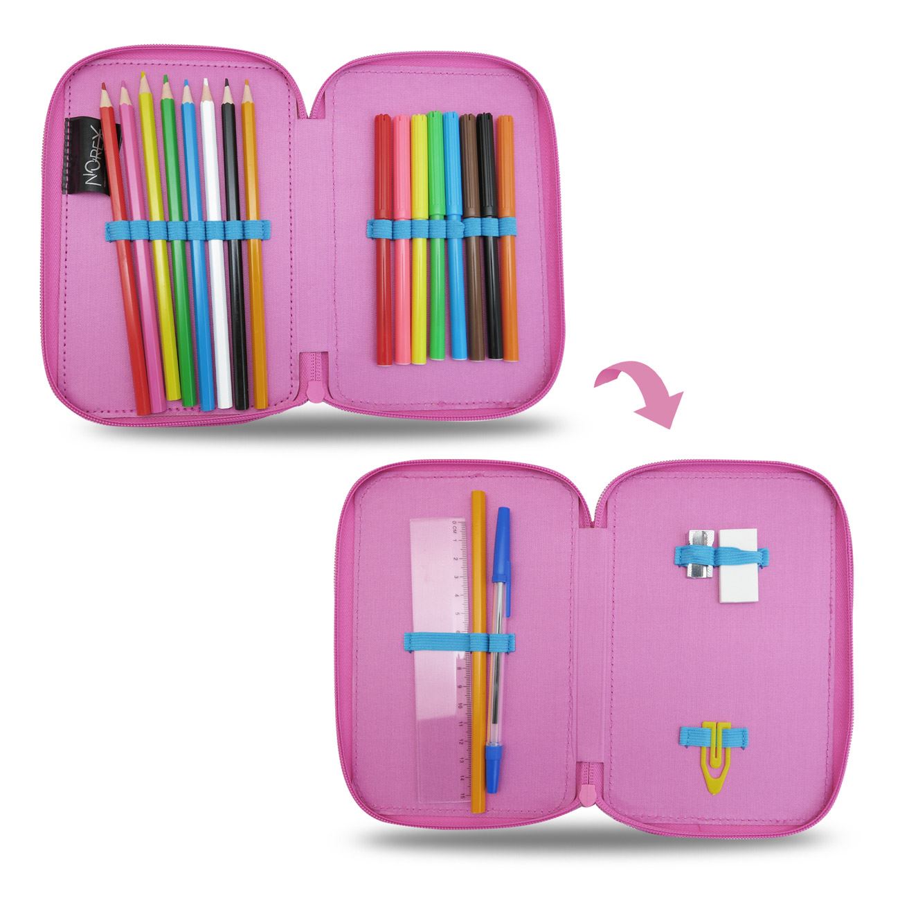 Penar Echipat Dublu Roz Love cu Labirint 13.5x4x20cm - poza 2