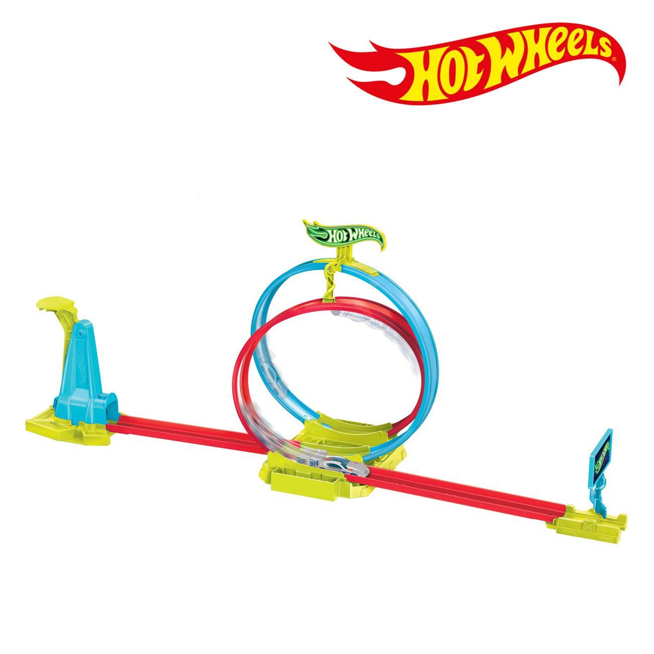 Hot Wheels Neon Speeders Laser Stunt Slamway cu 1 Masina - Mattel