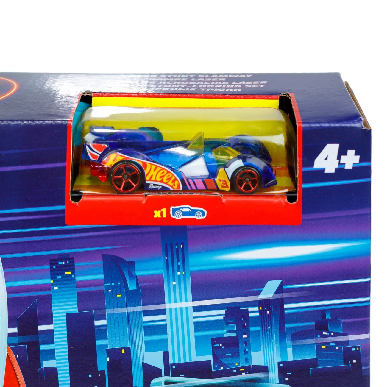 Hot Wheels Neon Speeders Laser Stunt Slamway cu 1 Masina - Mattel - poza 2