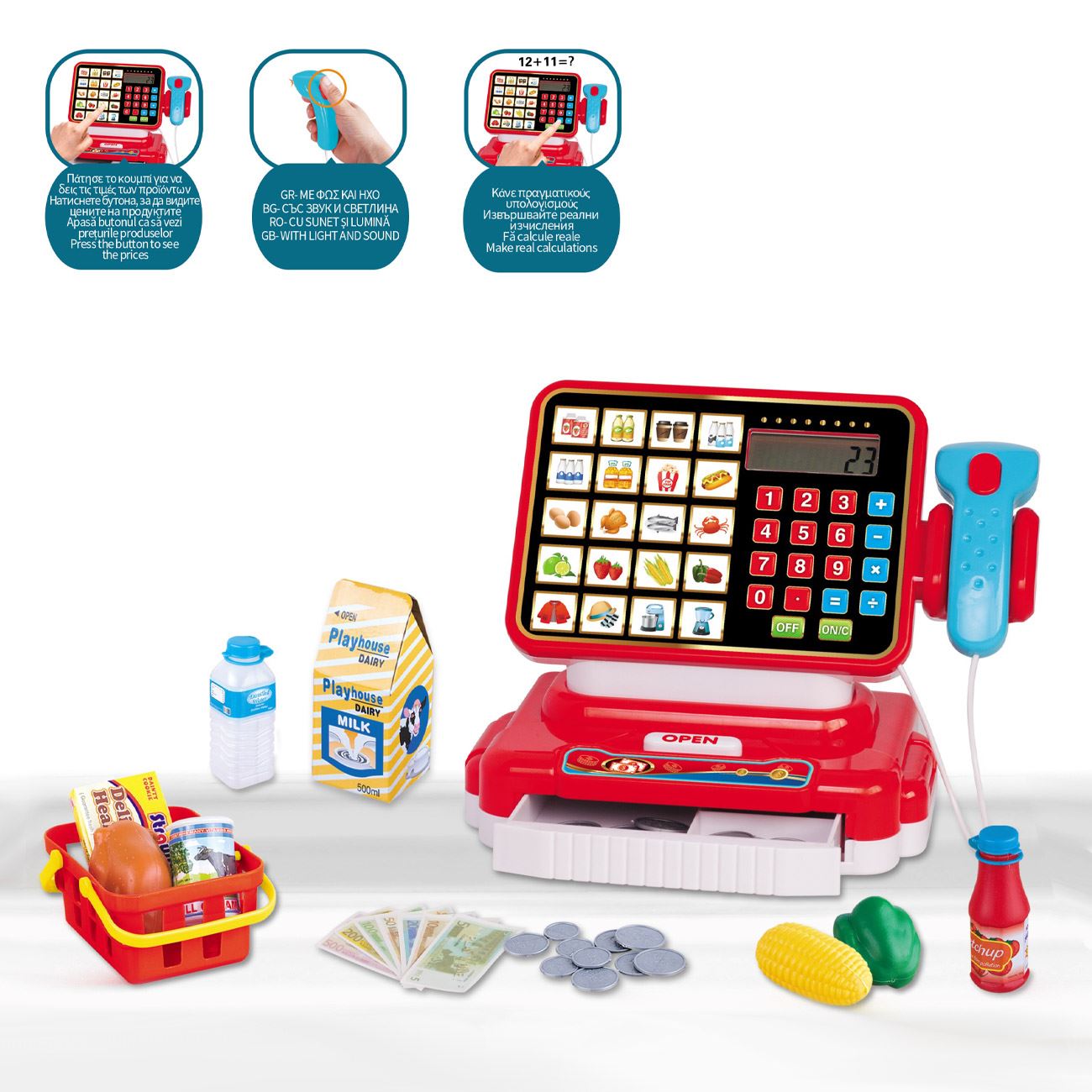 Casa de Marcat Jucarie Super Market cu Scanner Sunet Lumini & Accesorii